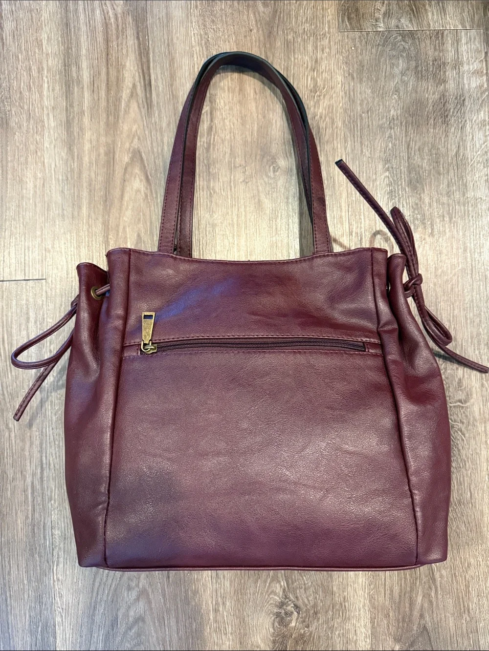 Frye and Co. Vegan Barolo Burgundy Red Tote Shoulder Bag